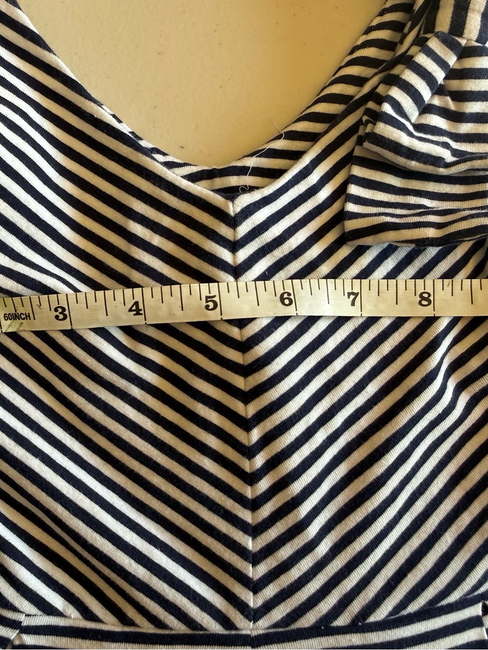 Hope & Henry Girls Navy and White Striped Bow-Accent Dress - Picture 6 of 8